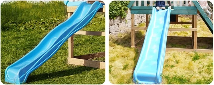 Outdoor Backyard School Kid Swing Set and Slide Wooden Climbing Frame