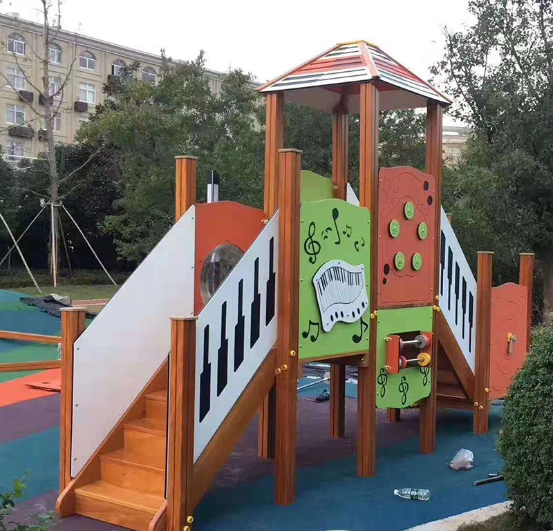 New Design Outdoor Wooden Playground with Slide