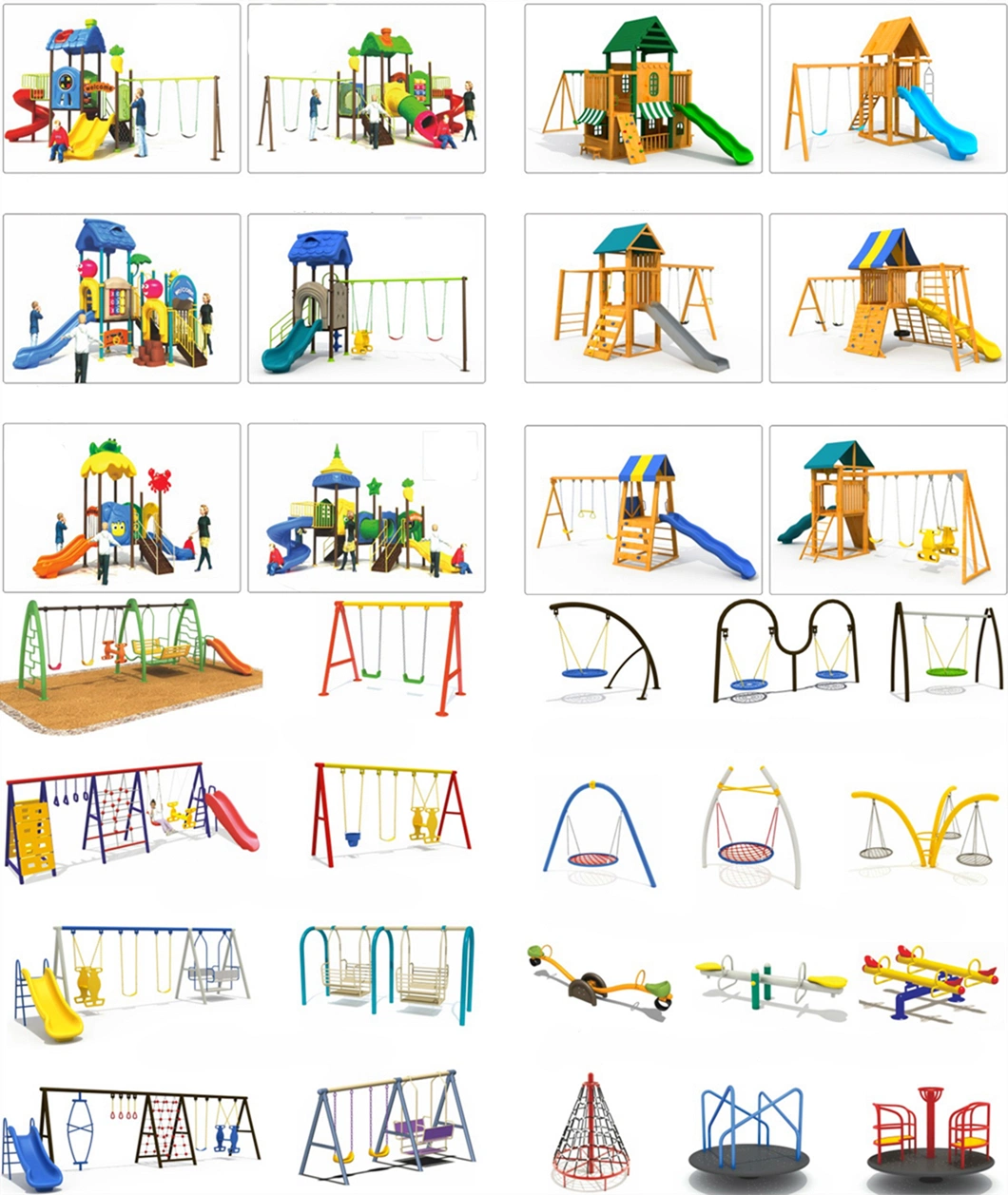Customized Outdoor Children&prime;s Playground Equipment Kids Amusement Park Swing Set