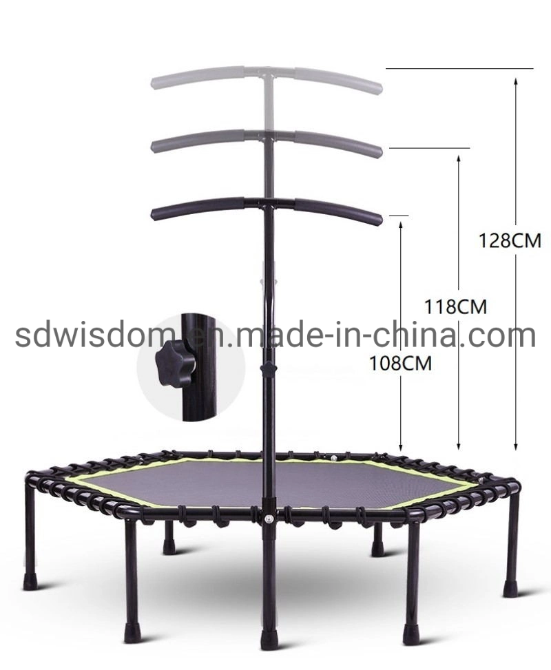 Indoor Exercise Home Commercial Gym Fitness Equipment Mini Hexagon Trampoline /Hex Trampoline with Adjustable Handlebar