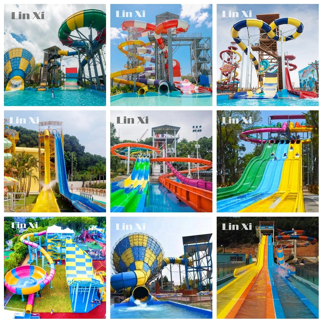 Customized New Adult Water Park Equipment for Children&prime;s High-Altitude Fiberglass Tunnel Rainbow Slide