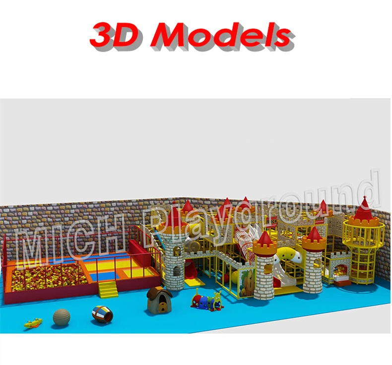 2019 Mich Popular Soft Plastic Toys Indoor Children Playground with Trampoline Park 6641b