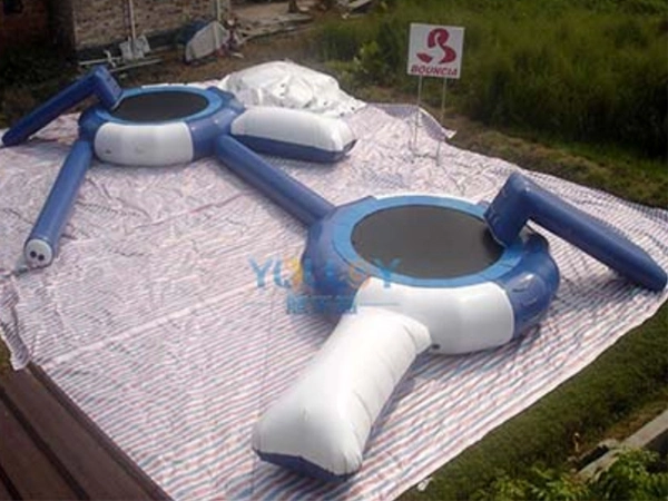 Lake Jumping Inflatable Water Sport Trampoline Bouncer with Slide