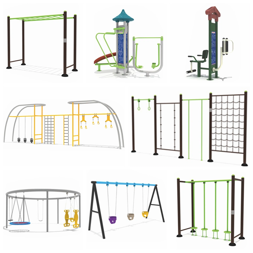 Kids Park Outdoor Playground Equipment Wooden Slide Climbing Frame QS40