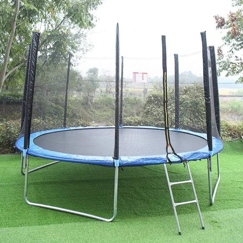 Recreational Trampoline for Kids and Adults with Basketball Outdoor Back Yard Trampoline with Safety Enclosure Net, Heavy Duty Stakes and Ladder