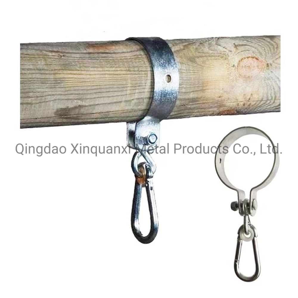 Round Swing Hook Outdoors Hangers Playground Equipment Carabiner D Clamp for Timber Swing Clamp Hook