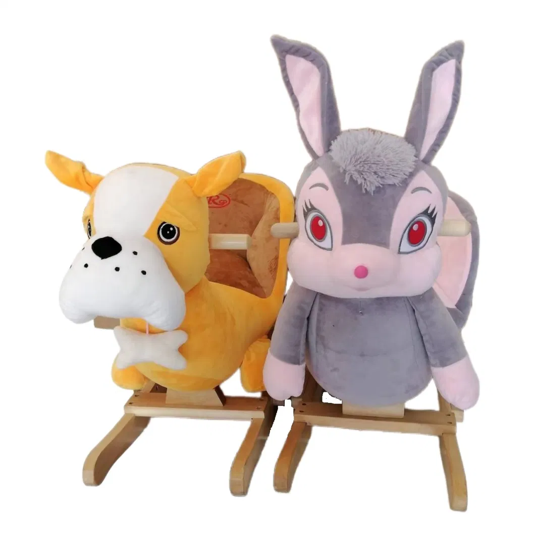 Custom Kids Baby Plush Stuffed Wooden Rocking Chair Horse Toy Manufacturer