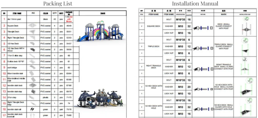 Large Outdoor Space Series Plastic Slide Amusement Park Playsets Custom