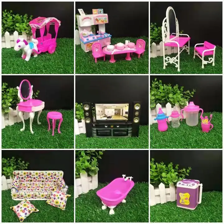 Beilinda Brand Plastic Toy Doll Furniture Bed for 1/6 Doll