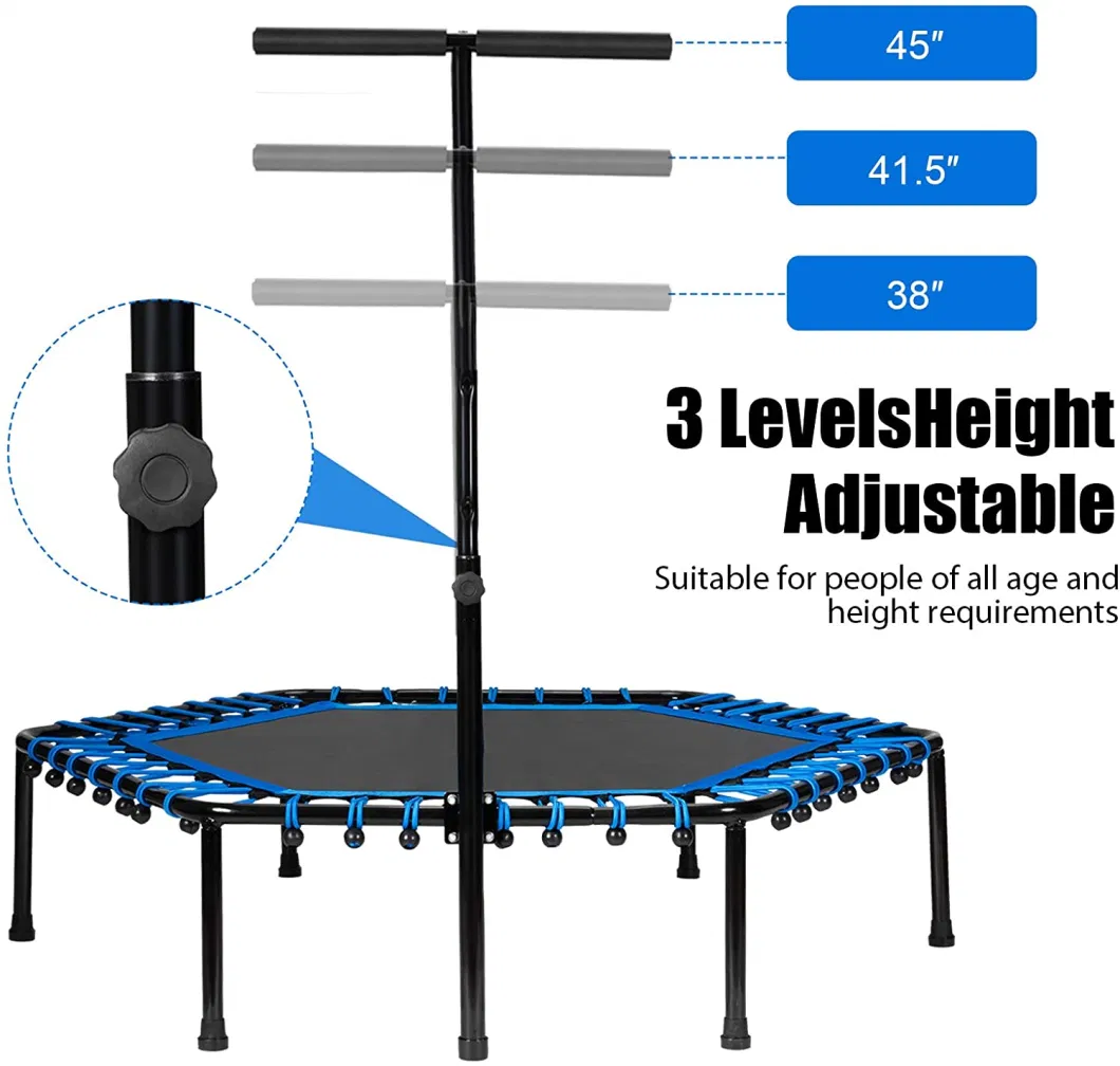 Fun Multi-Function Jump Mini Fitness Hexagon Trampoline with Handle