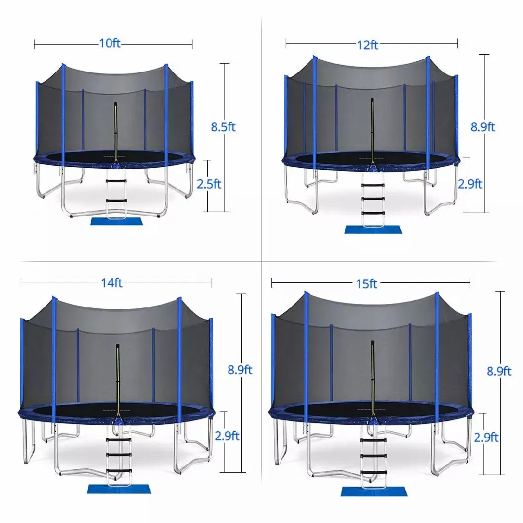 10/12/14/15FT Children Large Trampoline Exercise Indoor Parts Trampoline Outdoor