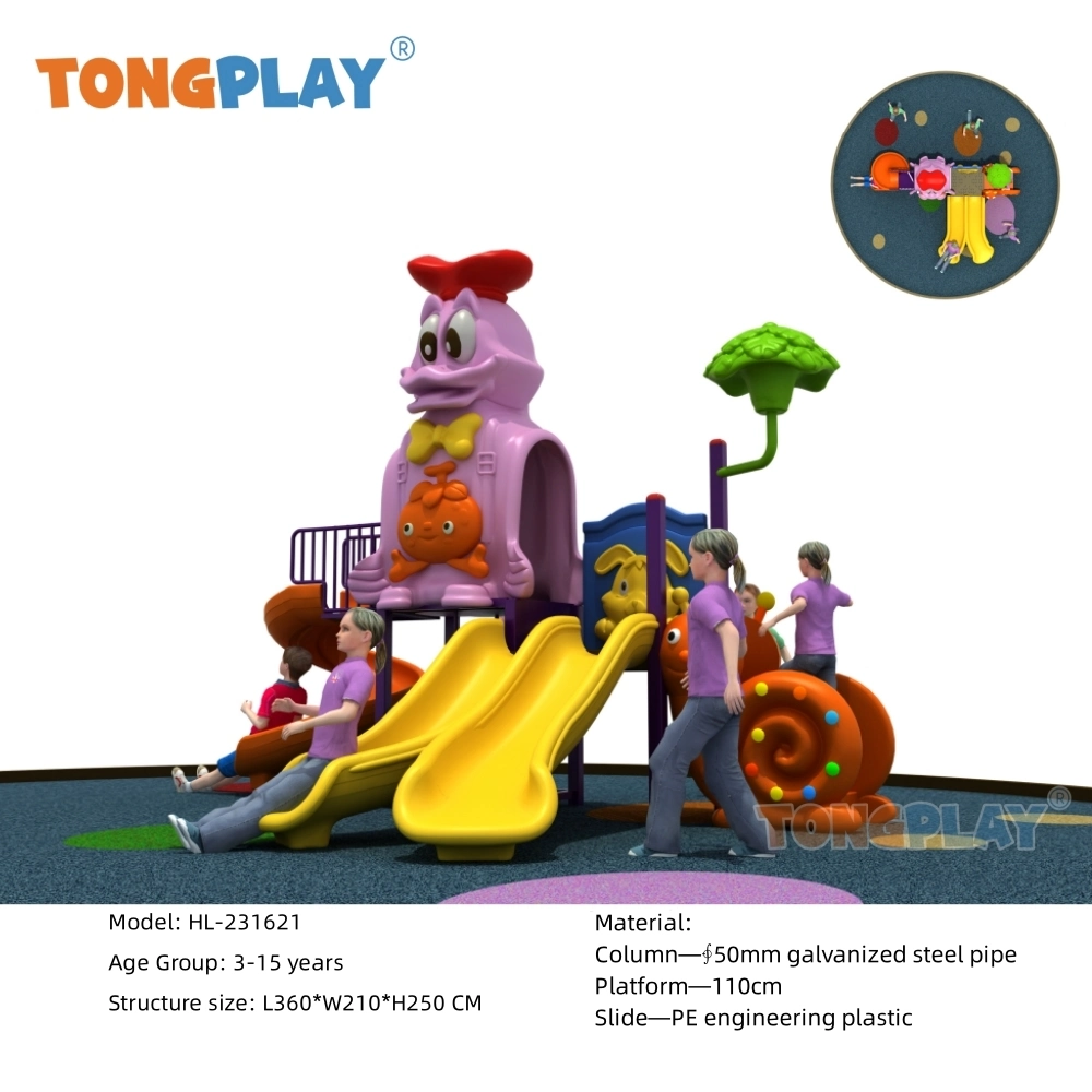 Tongplay Outdoor Toys and Accessories Plastic Slide and Climbing Frame Purple Funny Playhouse Safety Slide for Little Kids