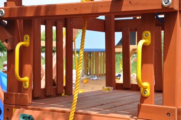 Children Wooden Baby Backyard School Play Slide Swing Outdoor Playground Set