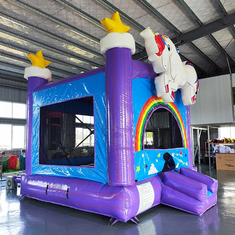 New Type Hot Sale Island Coconut Rainbow Pony Inflatable Bouncer Trampoline
