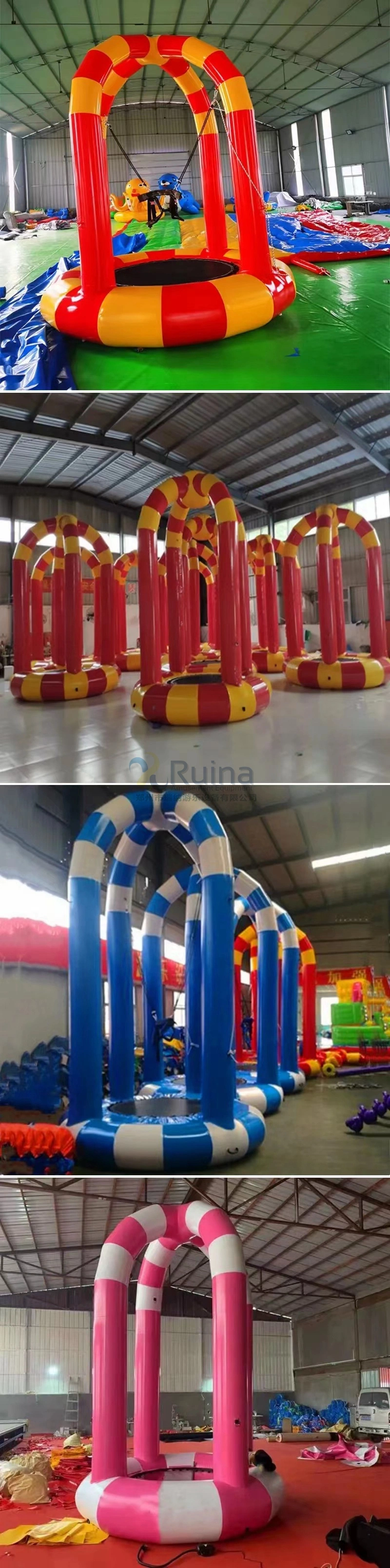 Cheap Indoor Outdoor Park Single Seat Kids Inflatable Bungee Trampoline for Amusement Ride