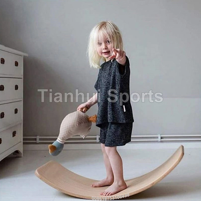 Balance Training One Piece Yoga Custom Wood Kids Wooden Balance Board Multifunction Surfing Fitness Training Wobble Board