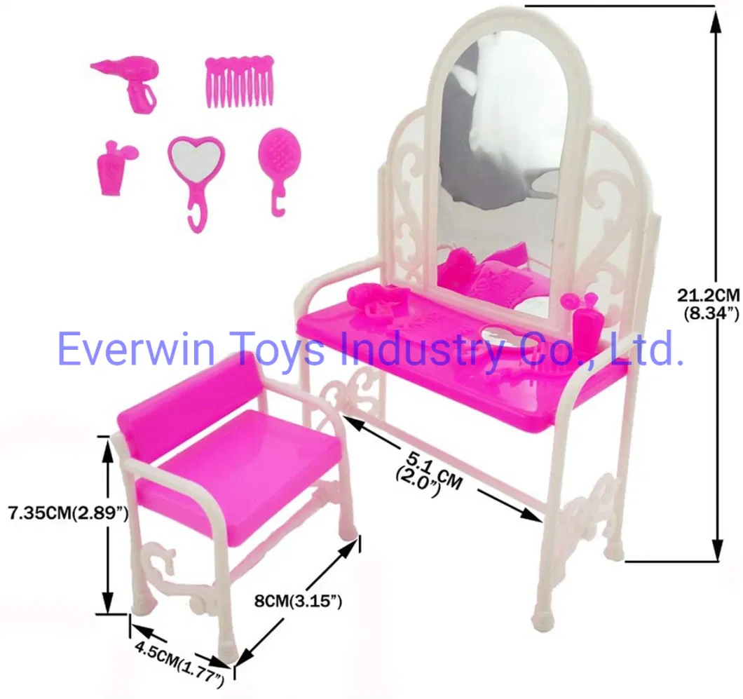 Beilinda Brand Plastic Toy Doll Furniture Bed for 1/6 Doll