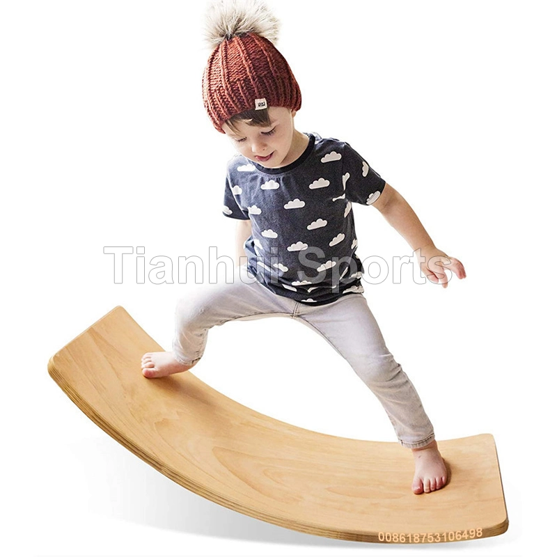 Wholesale Kids Wooden Balance Board Multifunction Surfing Fitness Training Wobble Board for Kid