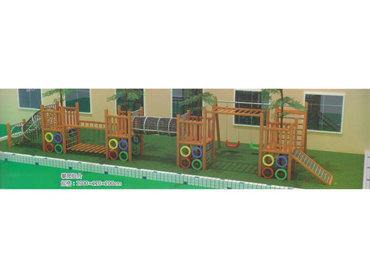 Customized Wooden Series Outdoor Adventure Fitness Playground Equipment for Kindergarten and Preschool