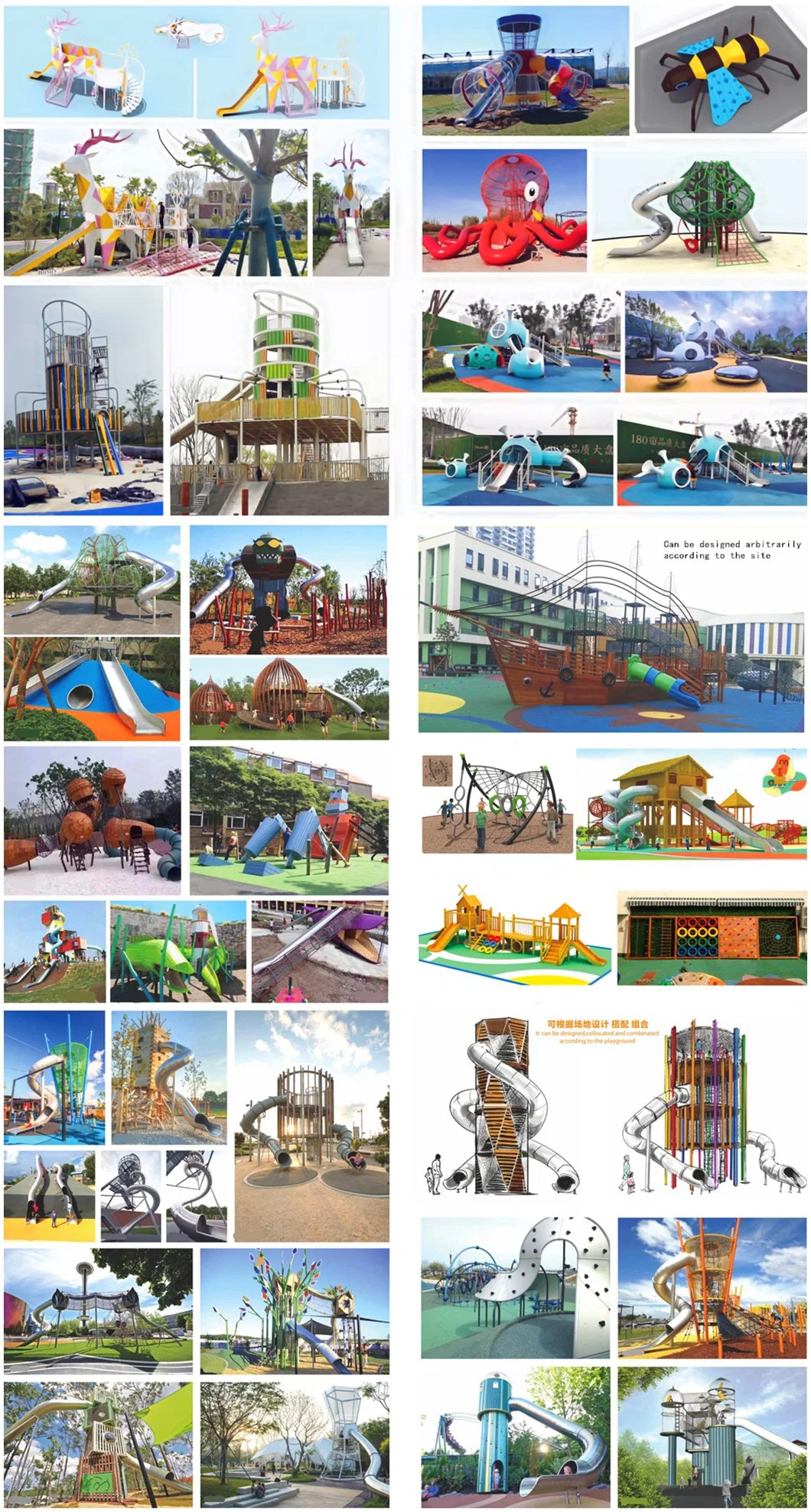 Customized Community Children&prime; S Outdoor Playground Equipment Large Slide Climbing Frame