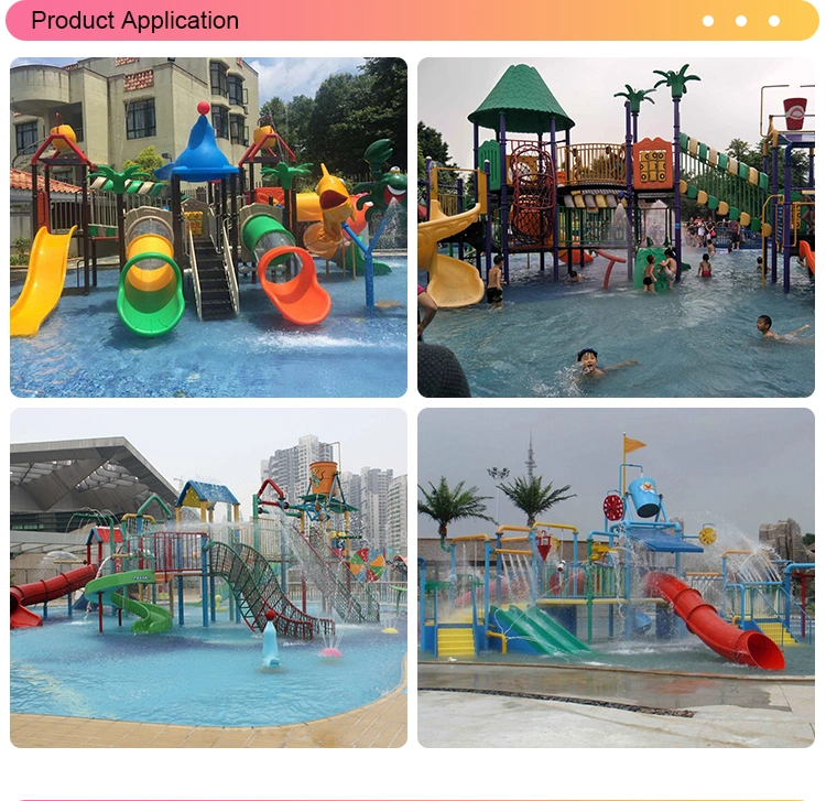 Fiberglass Water Park Slide Children Playground Spray Tube