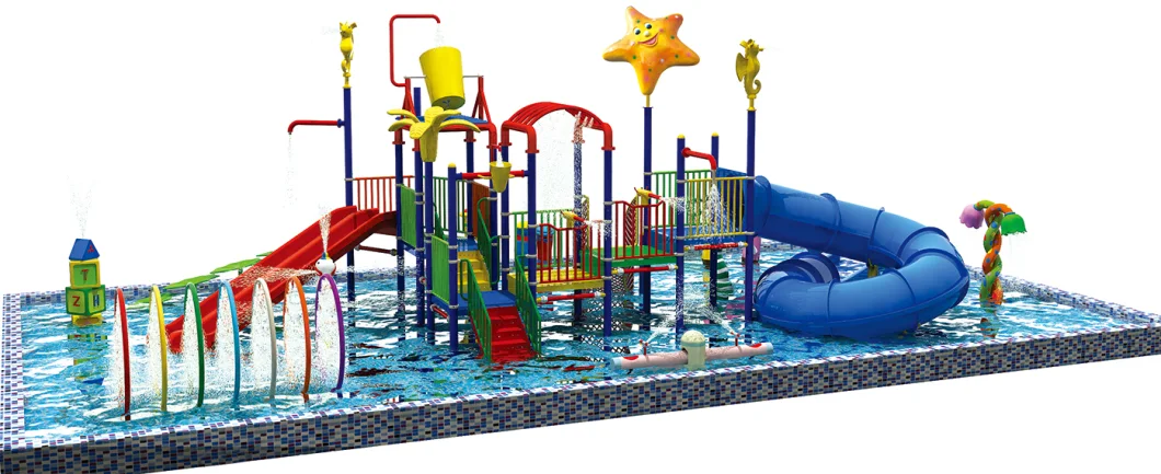 Fiberglass Water Park Slide Children Playground Spray Tube