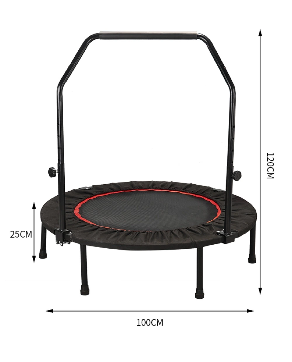 Portable Folding Trampoline with Handle Bar Safe Padded Frame Cover for Children Kids Adult Wbb16230