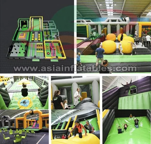 Inflatable Trampoline Theme Park / Inflatable Indoor Obstacle Course