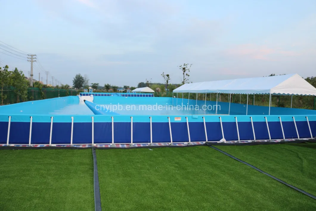 Outdoor Rectangular Metal Frame Above Ground PVC Inflatable Swimming Pool
