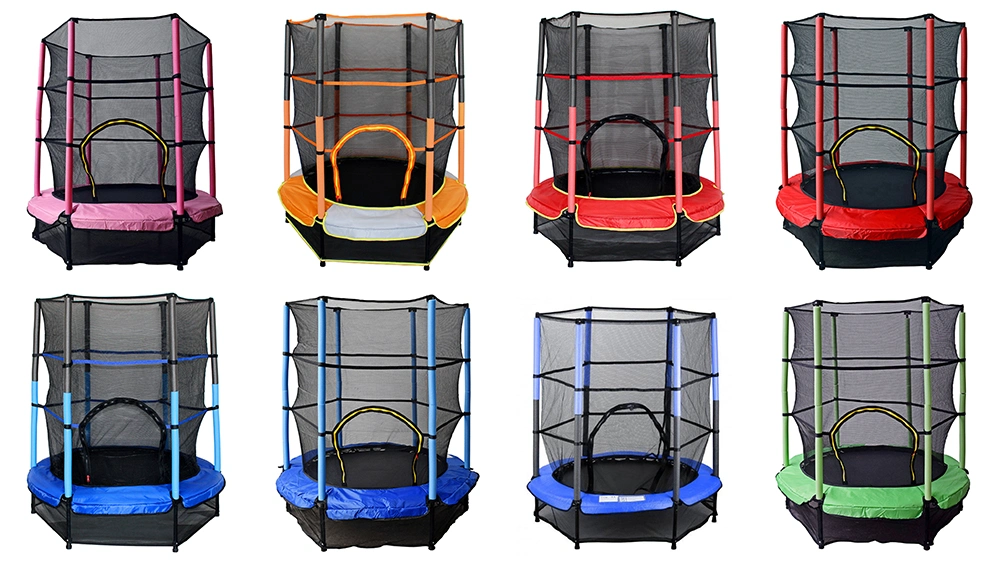 Funjump Heavy Duty Frame Round 55 Inch Kids Trampoline with Protecting Net and Safety Pad