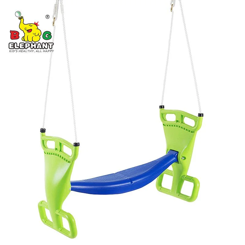 Yellow &amp; Green Outdoor Playground Patiao Double Multi Child Glider Swing