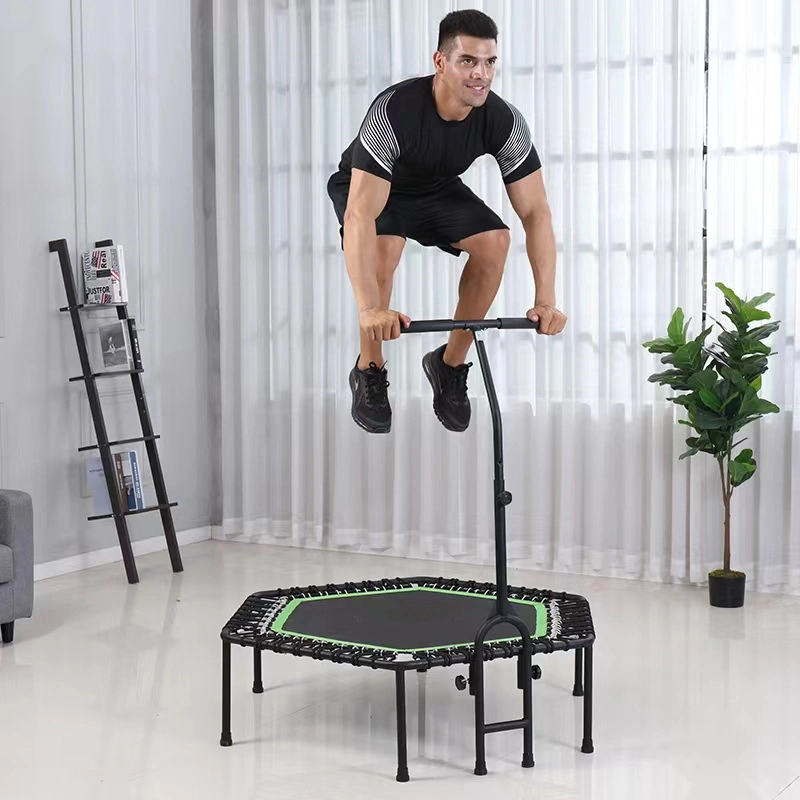 Adjustable Handle Bar Trampoline for Fitness Rebounding