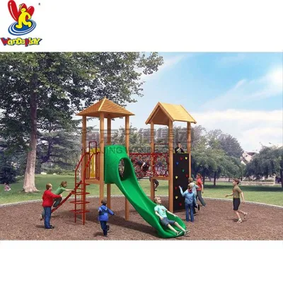 El parque de diversiones al aire libre jugar diapositiva diapositiva infantil de juegos para niños de la casa de madera equipos de juego