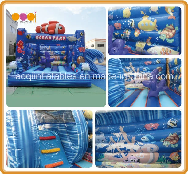 Inflatable Toy Ocean Park Combo Bounce Kids Playhouse Trampoline with Printing (AQ01524)