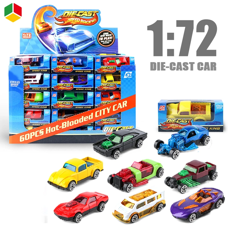 QS Amazon Hot Sale Toy Speed Racing Car Free Wheel 24PCS Metal Car Slide Alloy Toy Model 172 Scale Kids Diecast Car Toy