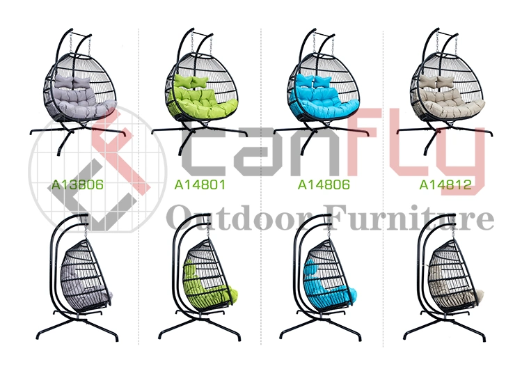 Outdoor Leisure Furniture Folding Double Swing Chair Hanging Egg Chair