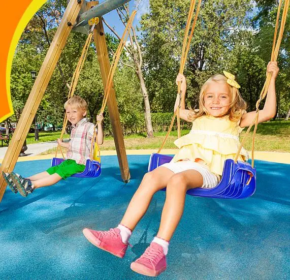 Indoor/Outdoor Toddler Swing Set with 4 Sandbags Foldable Metal Stand