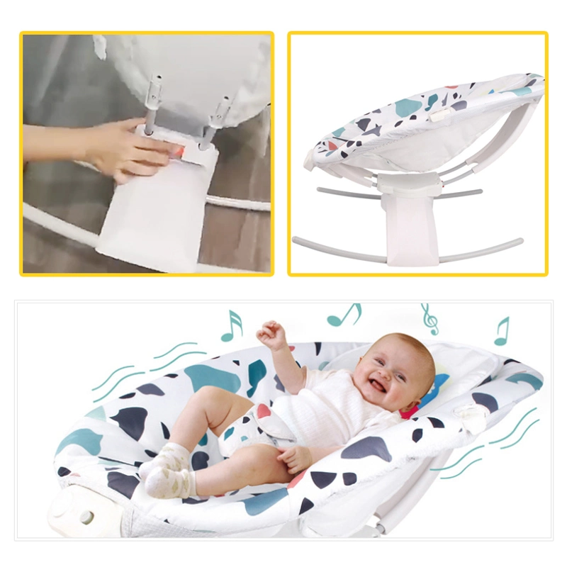 2in1 Portable Infant Rocker Bouncer Chair Swing Rotating Bed Appease Comfort Musical Toy Toddlers Automatic Rocking Chair Multifunction Baby Rocker Bouncer