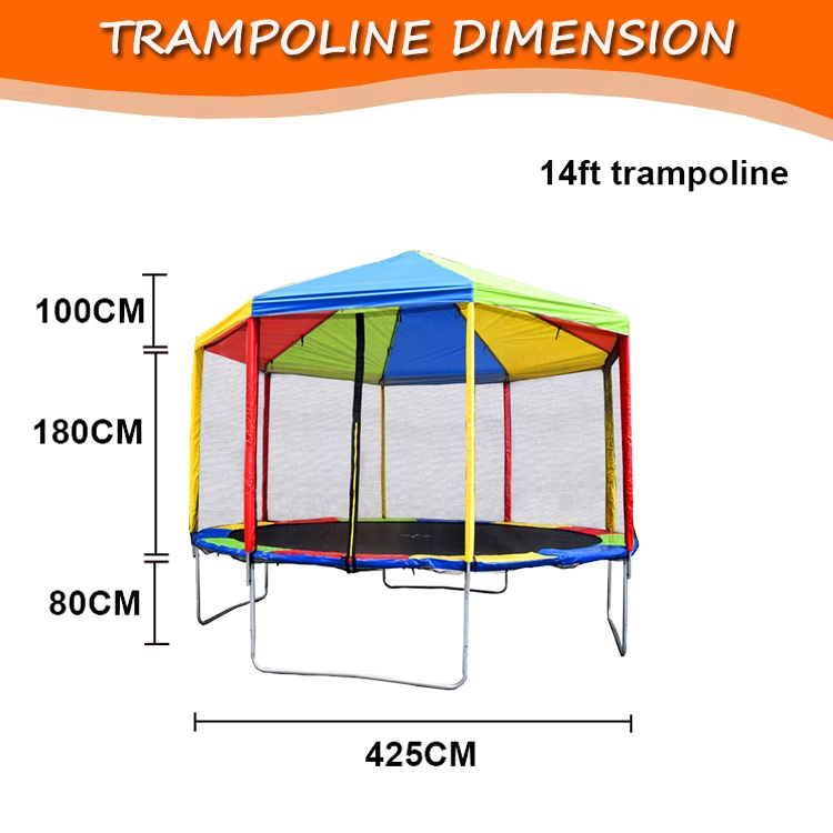 12FT 14FT 16FT Outdoor Big Safety Garden Trampoline with Tent for Adults and Kids