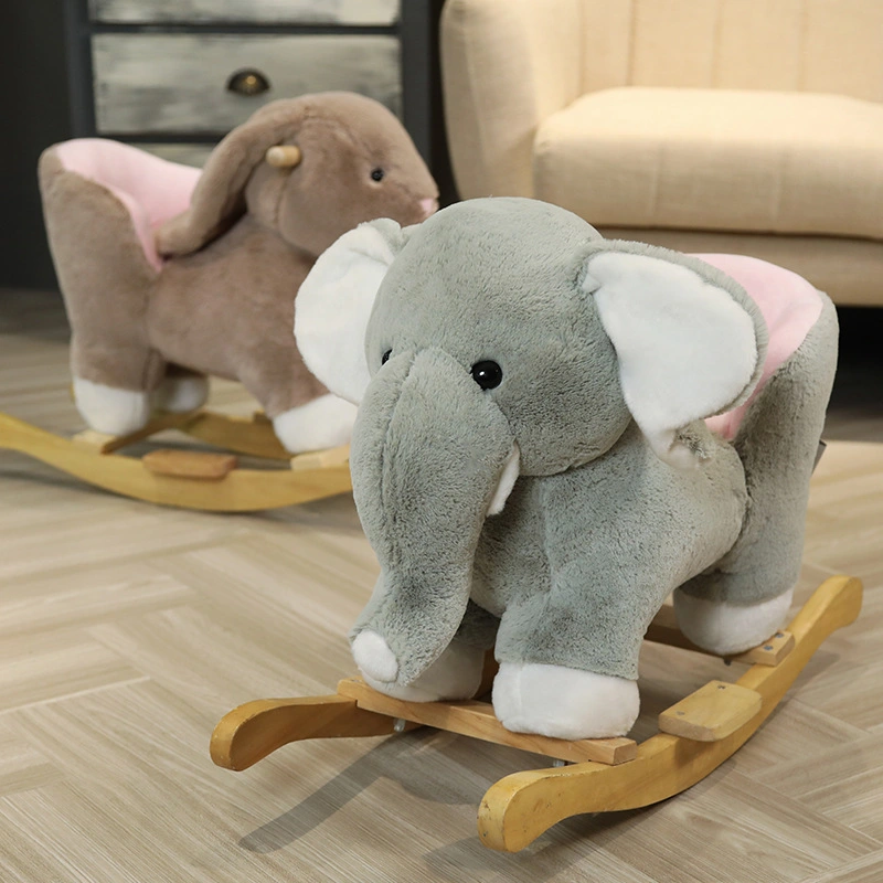 Wooden Elephant Rocking Chair Kids Education Toy