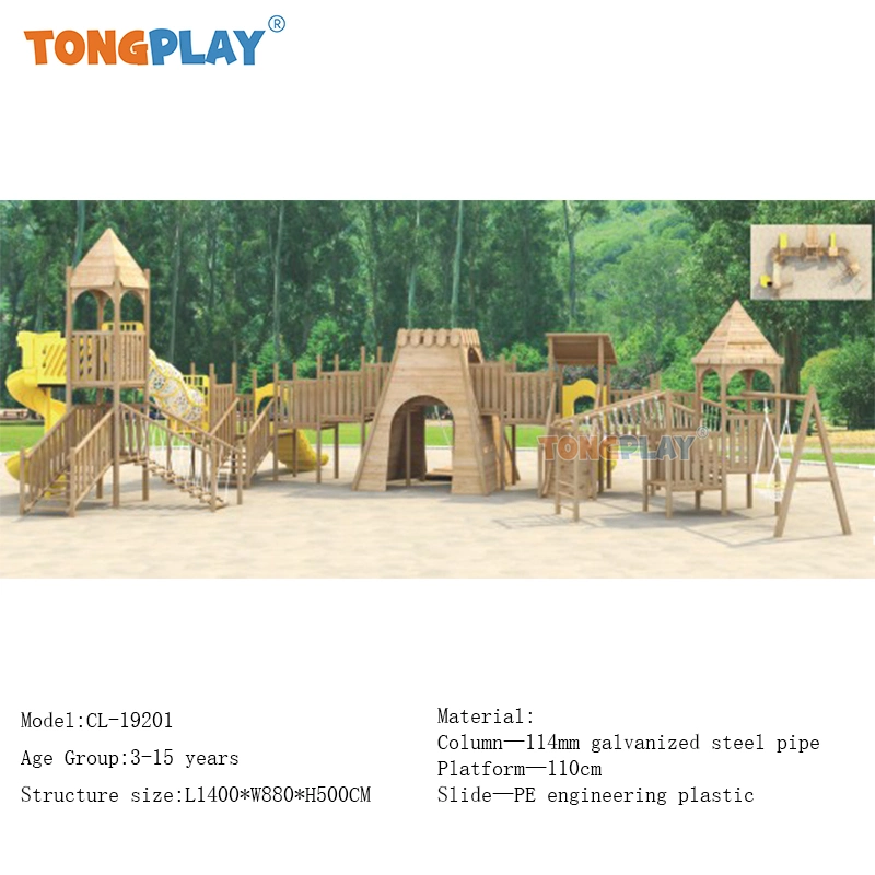 Outdoor Play Structure Recreational Wooden Playground Equipment