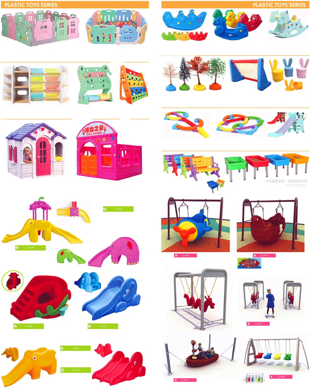 Kindergarten Kids Plastic Tree Slide Swing Equipment Amusement Park Toys