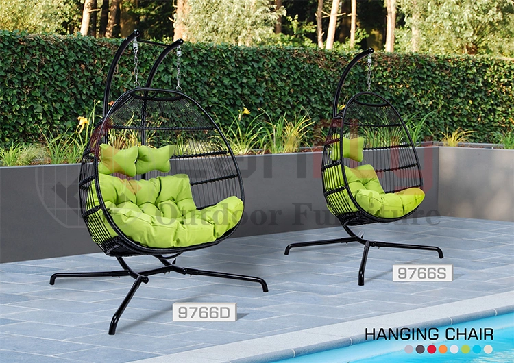 Outdoor Leisure Furniture Folding Double Swing Chair Hanging Egg Chair