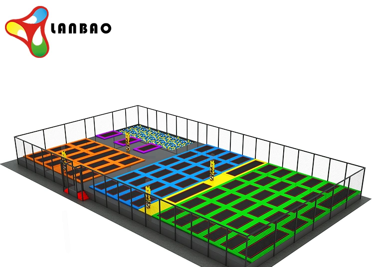 Large Commercial Indoor Trampoline Park with Basketball