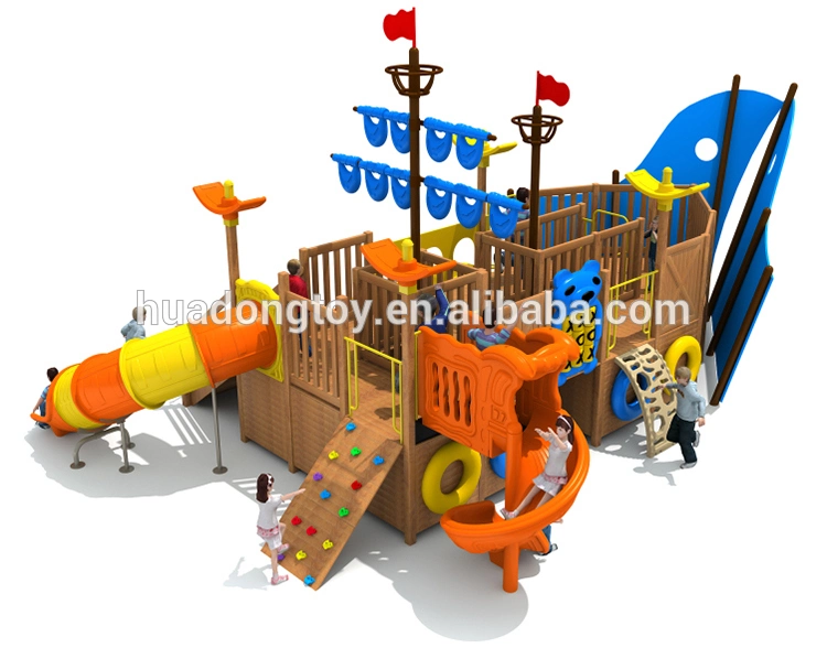 Latest Kids Outdoor Playground Pirate Ship Wooden Play Equipment