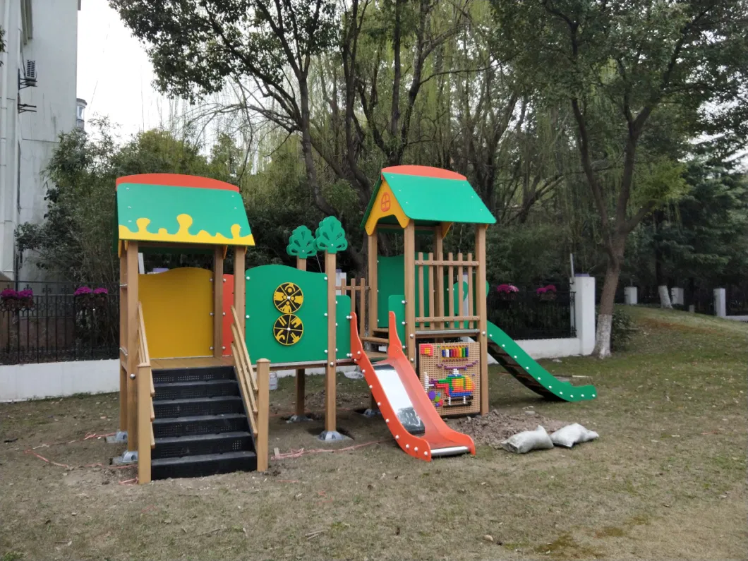 Vasia Kids Outdoor Playground Wood Plastic Play Equipment for Sale