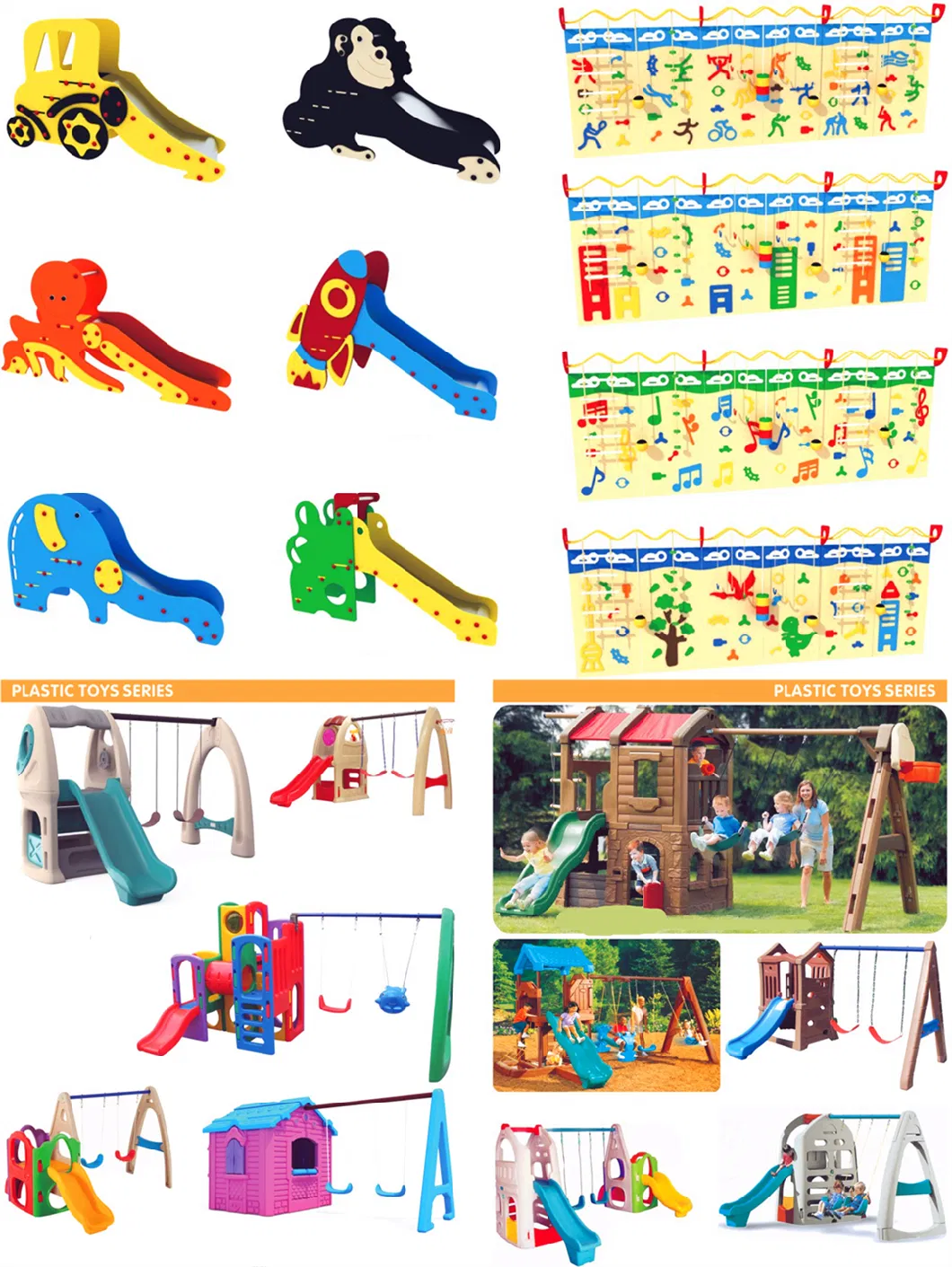 Kindergarten Kids Plastic Tree Slide Swing Equipment Amusement Park Toys