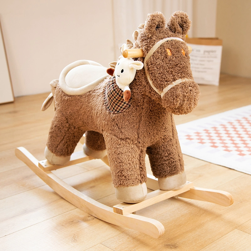 Wooden Toy and Plush Rocking Horse