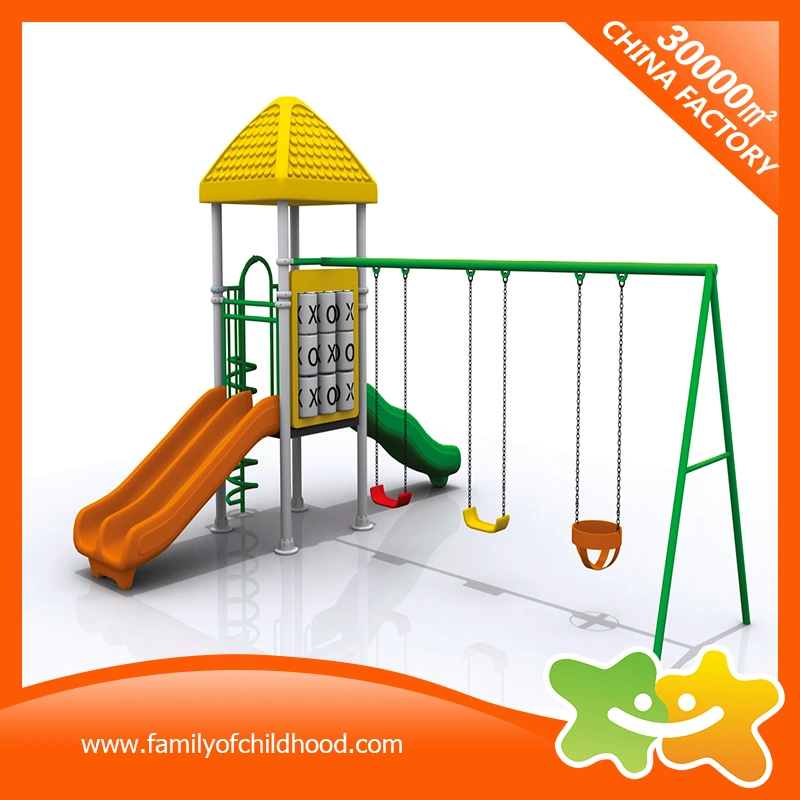 Mini Outdoor Playground Double Slides and Swings Equipment for Children