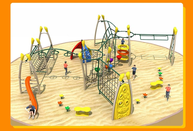 Manufacturer Large Climbing Wall Structure Outdoor Playground Monkey Bar Plastic Slide